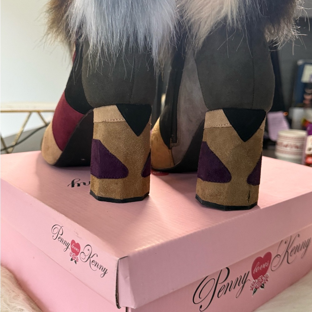Penny Loves Kenny Women's Colorful Faux Fur Heeled Boots - Picture 4 of 5